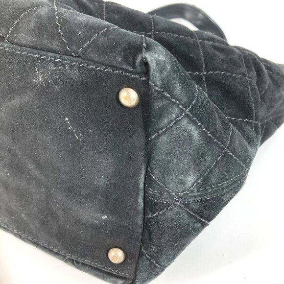 CHANEL Matelasse Quilted CC Mark turnlock Shoulder Bag 2WAY Tote Bag suede Black - Picture 15 of 16